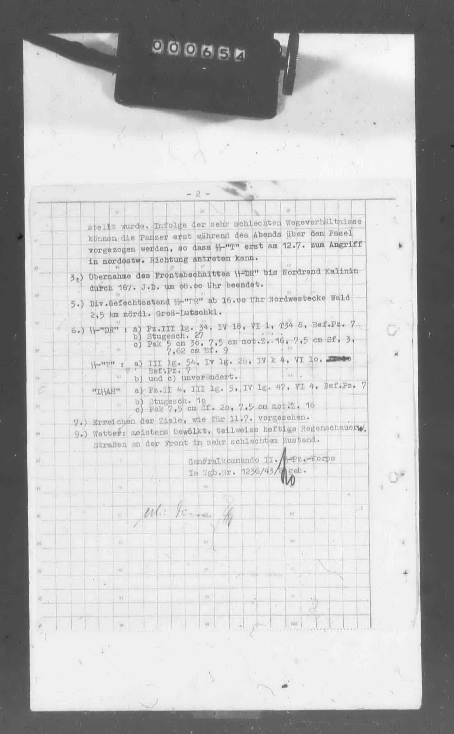 II. SS-Panzerkorps: Tagesmeldung vom 11.7.1943, 19:25. - PAGE 2